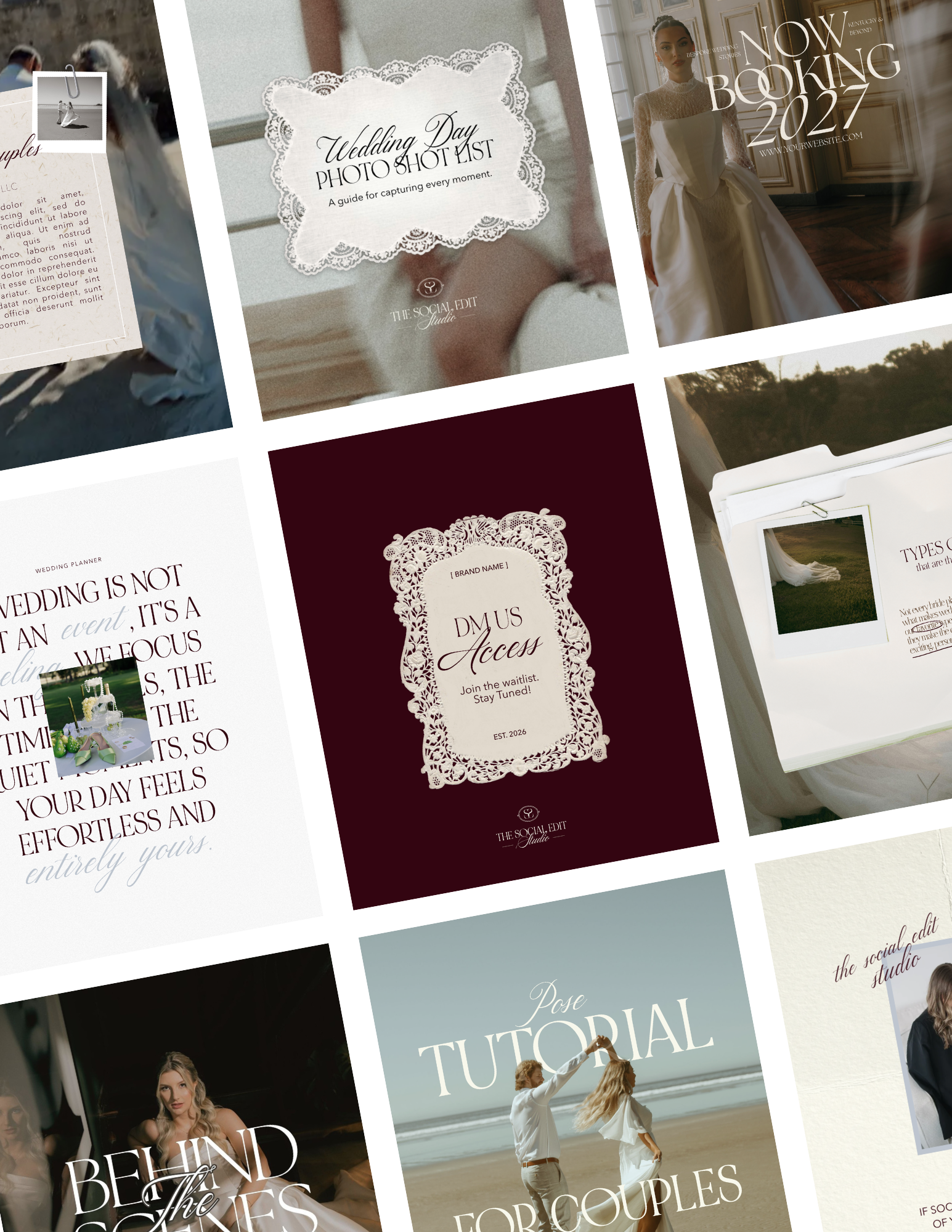 Free Canva templates preview for wedding professionals